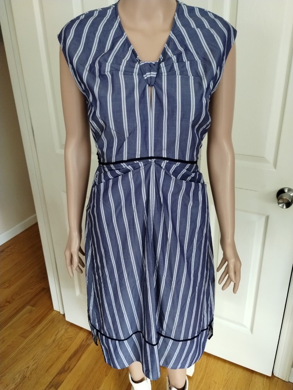Proenza Shouler Blue and White Striped Dress 2